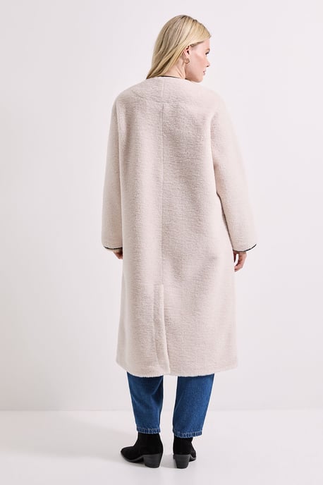 Toggle PU Detail Borg Coat - Image 3
