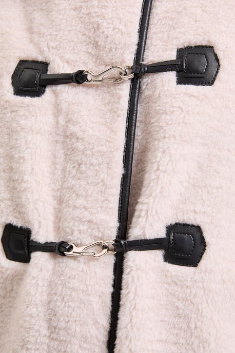 Toggle PU Detail Borg Coat - Image 5
