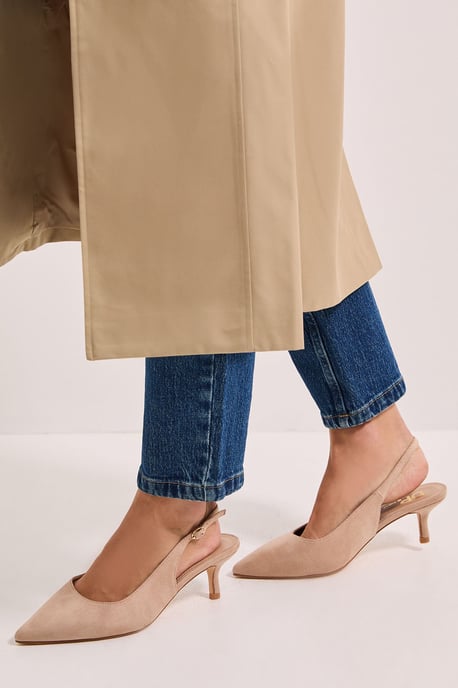 Wide Fit Dova Slingback Kitten Heel Court Shoes - Image 2