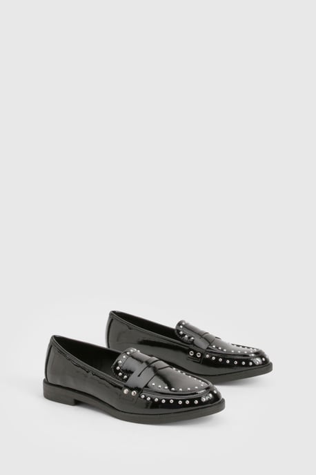 Patent Studded Loafer - Image 2