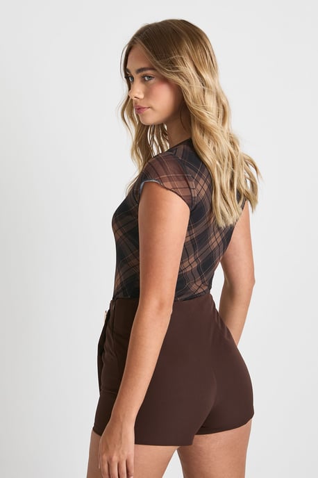 Gold Trim Wrap Front Mini Skort - Image 2