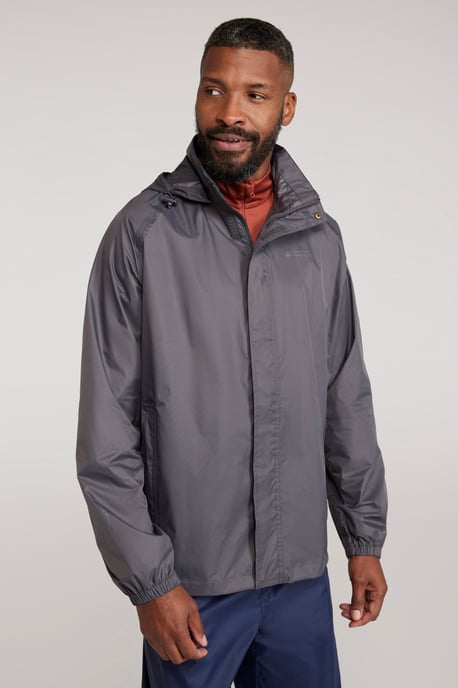 Mens 'Pakka II' Waterproof Packable Breathable Hooded Full Zip Jacket Grey - Image 1