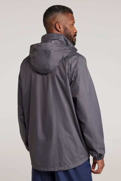 Mens 'Pakka II' Waterproof Packable Breathable Hooded Full Zip Jacket Grey - Image 2