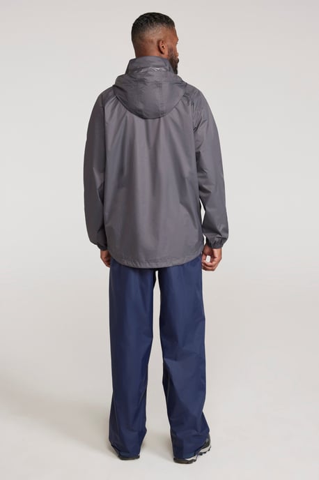 Mens 'Pakka II' Waterproof Packable Breathable Hooded Full Zip Jacket Grey - Image 4