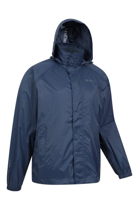 Mens 'Pakka II' Waterproof Packable Breathable Hooded Full Zip Jacket Navy - Image 2
