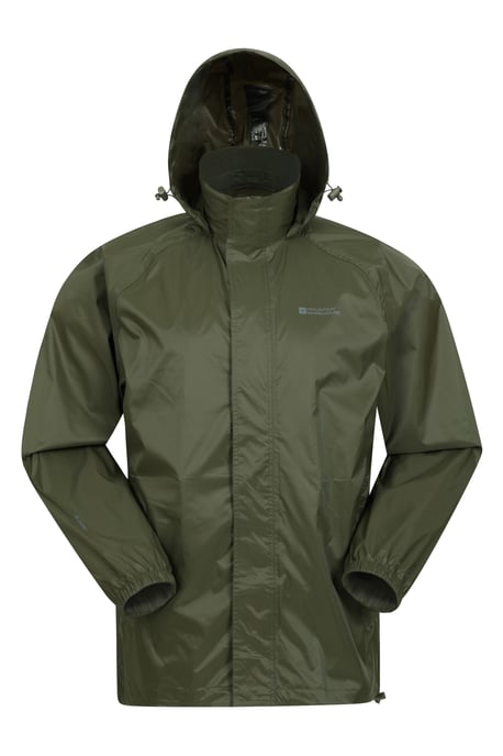 Mens 'Pakka II' Waterproof Packable Breathable Hooded Full Zip Jacket Forest Green - Image 3