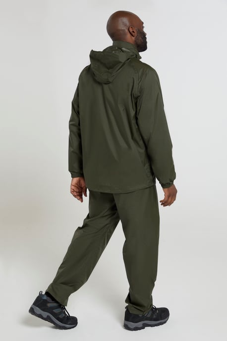 Mens 'Pakka II' Waterproof Packable Breathable Hooded Full Zip Jacket Khaki - Image 5