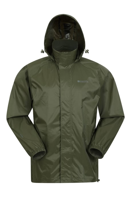 Mens 'Pakka II' Waterproof Packable Breathable Hooded Full Zip Jacket Khaki - Image 6