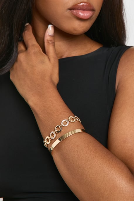 Embellished Link Bangle & Bracelet - Image 4