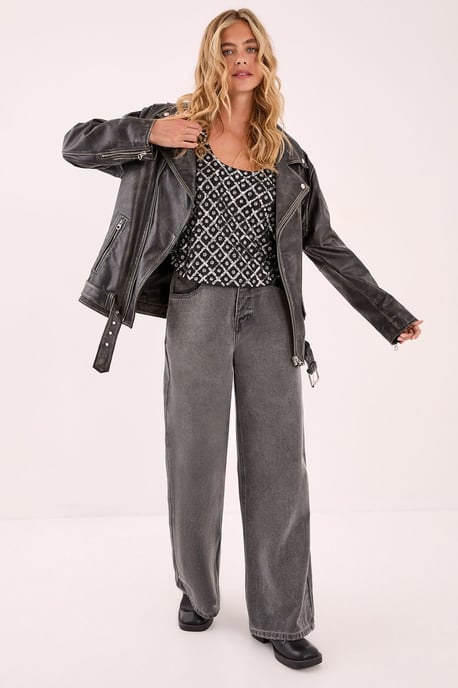 Embellished Grid Scoop Vest - Image 2