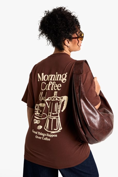 Plus Morning Coffee Oversized T-Shirt - Image 1