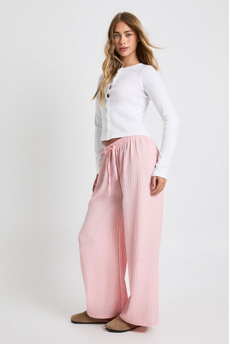 Textured Wide Leg Trouser - Image 3