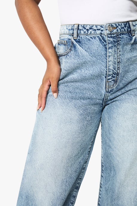 Boohoo Basics Plus Basics High Waisted Wide Leg Jeans - Image 4