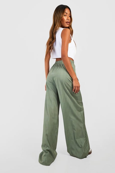 Stripe Wide Leg Floaty Trousers - Image 2