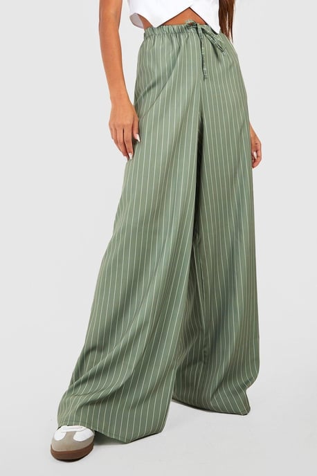 Stripe Wide Leg Floaty Trousers - Image 4