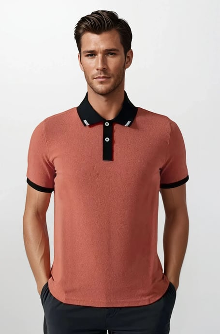 Mens Contrast Collar Polo Shirt - Image 1