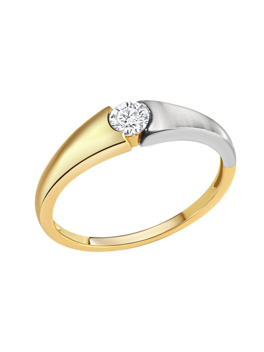 Celesta Gold Ring 375/- yellow gold 2-coloured zirconia - Image 1