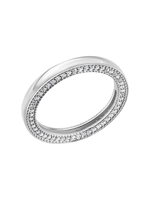Celesta Silber Ring Silber 925 rhodiniert mit 104 schwarzen Zirkonia-Steinen - Image 1