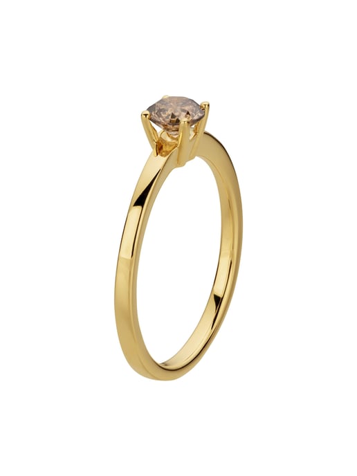 Orolino Ring 585/- Gelbgold 1 Brill. 0,50ct. braun - Image 2