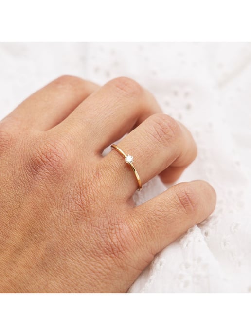 Diam Addict Ring 585 yellow gold with lab-grown diamond - Image 4