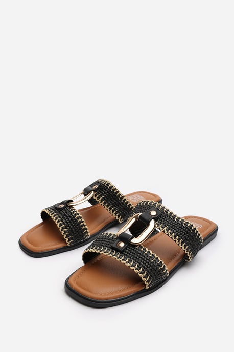 Wheres That From Womens 'Imani' Flat Raffia Strap Sandals - Image 4