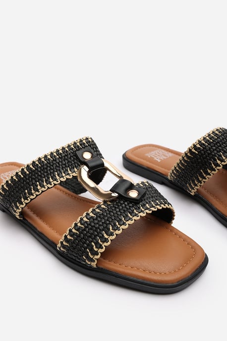 Wheres That From Womens 'Imani' Flat Raffia Strap Sandals - Image 5