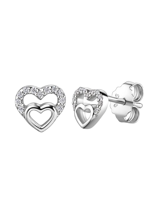 Zeeme for Kids Stud earrings 925/- Sterling silver zirconia white - Image 1
