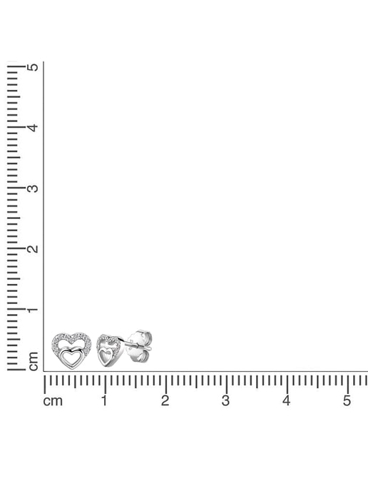 Zeeme for Kids Stud earrings 925/- Sterling silver zirconia white - Image 2