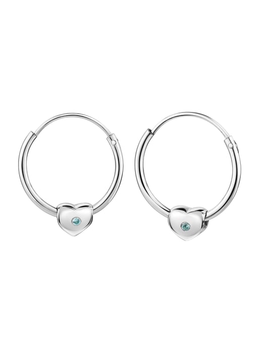 Zeeme for Kids Creoles 925/- Sterling Silber Zirkonia blau - Image 1