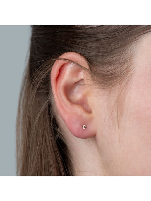 Orolino Stud earrings 585/- GG glanz 2 Brill. 0,10ct. braun - Image 4