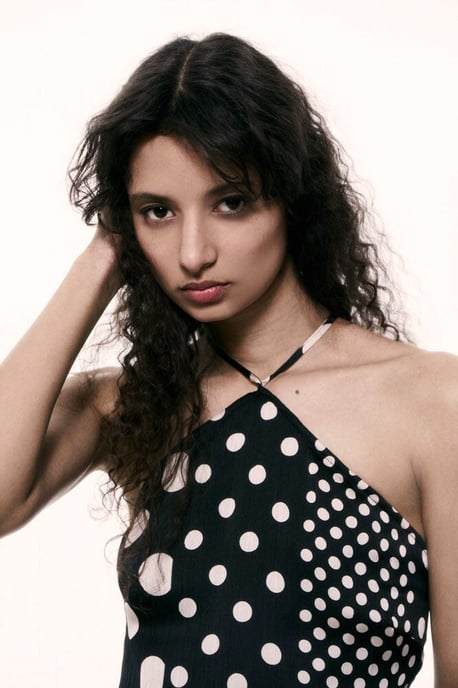 Black White Halterneck Spot Dress - Image 6