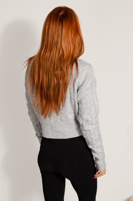Crew Neck Cable Knit Jumper - Image 3