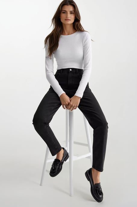 Tori Slim-fit Mom Ankle Grazer Jeans - Image 1