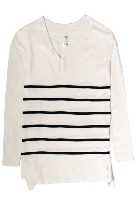 V-neck Stripe Longline Jumper - Image 3