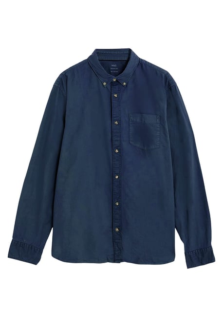 Mens Button Down Collar Cotton Shirt - Image 2