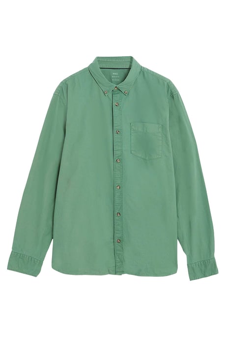 Mens Button Down Collar Cotton Shirt - Image 3