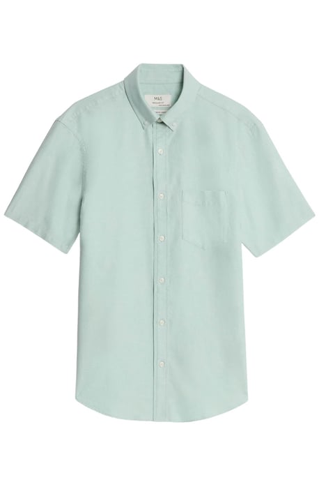 Short Sleeve Cotton Oxford Shirt - Image 1