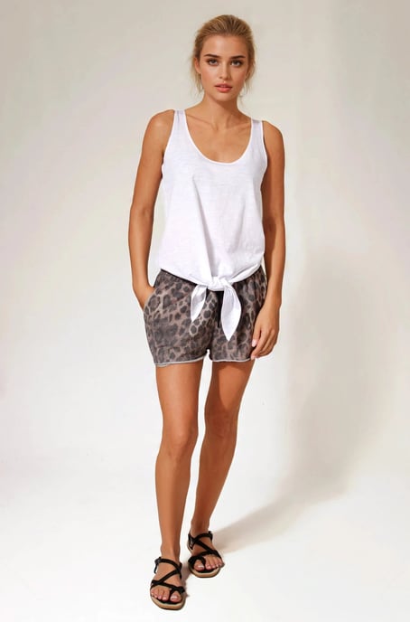 White Tie Front Vest Top - Image 2