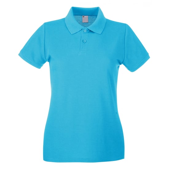 Fruit of the Loom Womens/Ladies Lady Fit Short-Sleeved Polo Shirt (Cyan) - Image 1