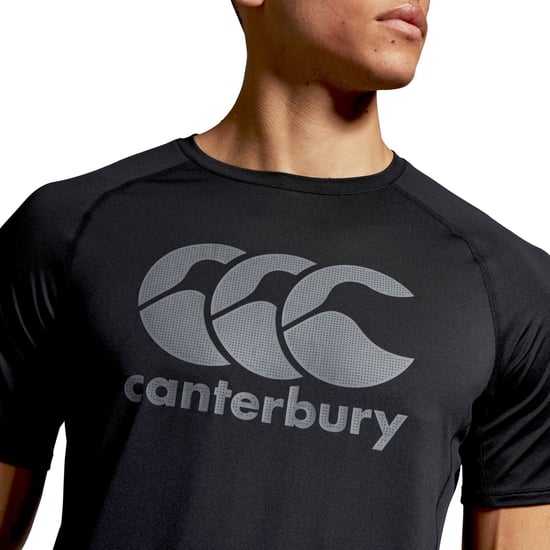 Canterbury Mens Big Logo Super Light T-Shirt (Black/Gunmetal Grey) - Image 3