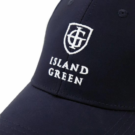 Island Green Heren Logo Gebogen Piek Golfpet (Marine) - Image 3