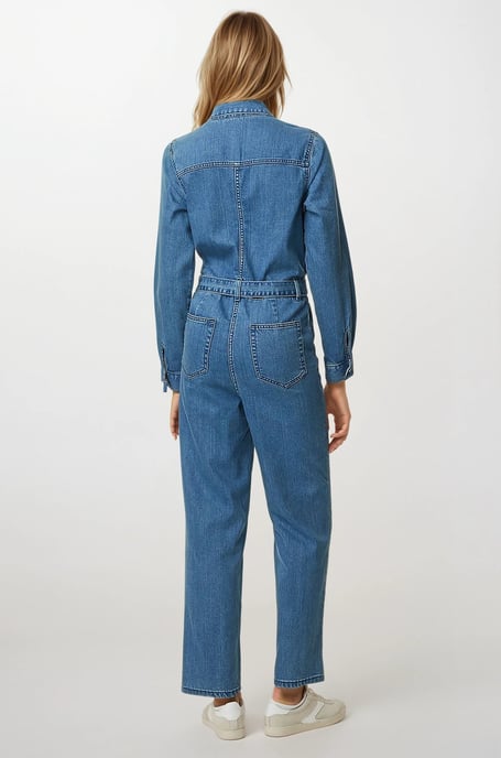 Denim Belted Jumpsuit - Image 3