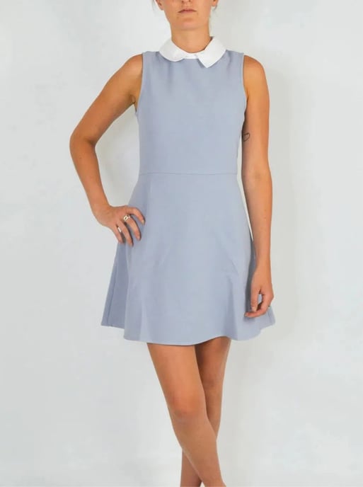 Sleeveless Skater Dress With Collar - Image 1