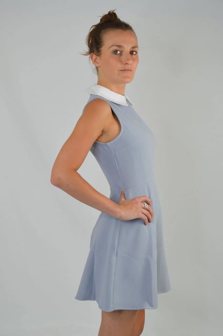 Sleeveless Skater Dress With Collar - Image 2