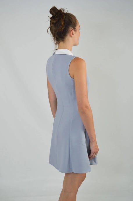 Sleeveless Skater Dress With Collar - Image 3