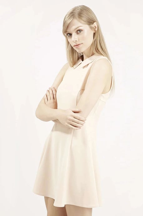 Sleeveless Skater Dress With Collar - Image 3