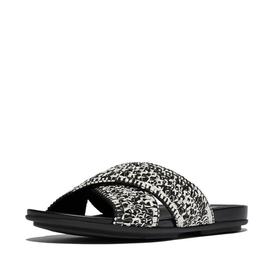 Fitflop Gracie Woven Womens Slides Black/ivory Mix - Image 4