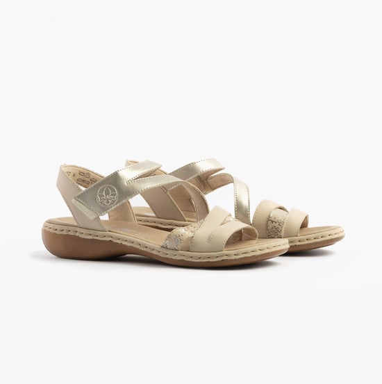 Rieker 65965-60 Womens Sandals Beige Combination - Image 2