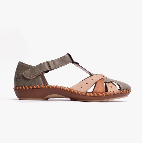 Rieker M1655-54 Womens Sandals Green - Image 1