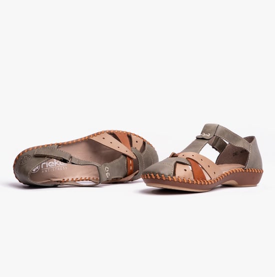 Rieker M1655-54 Womens Sandals Green - Image 2